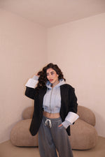 Giacca Over Gessata black