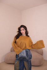 Maglia Over Size senape