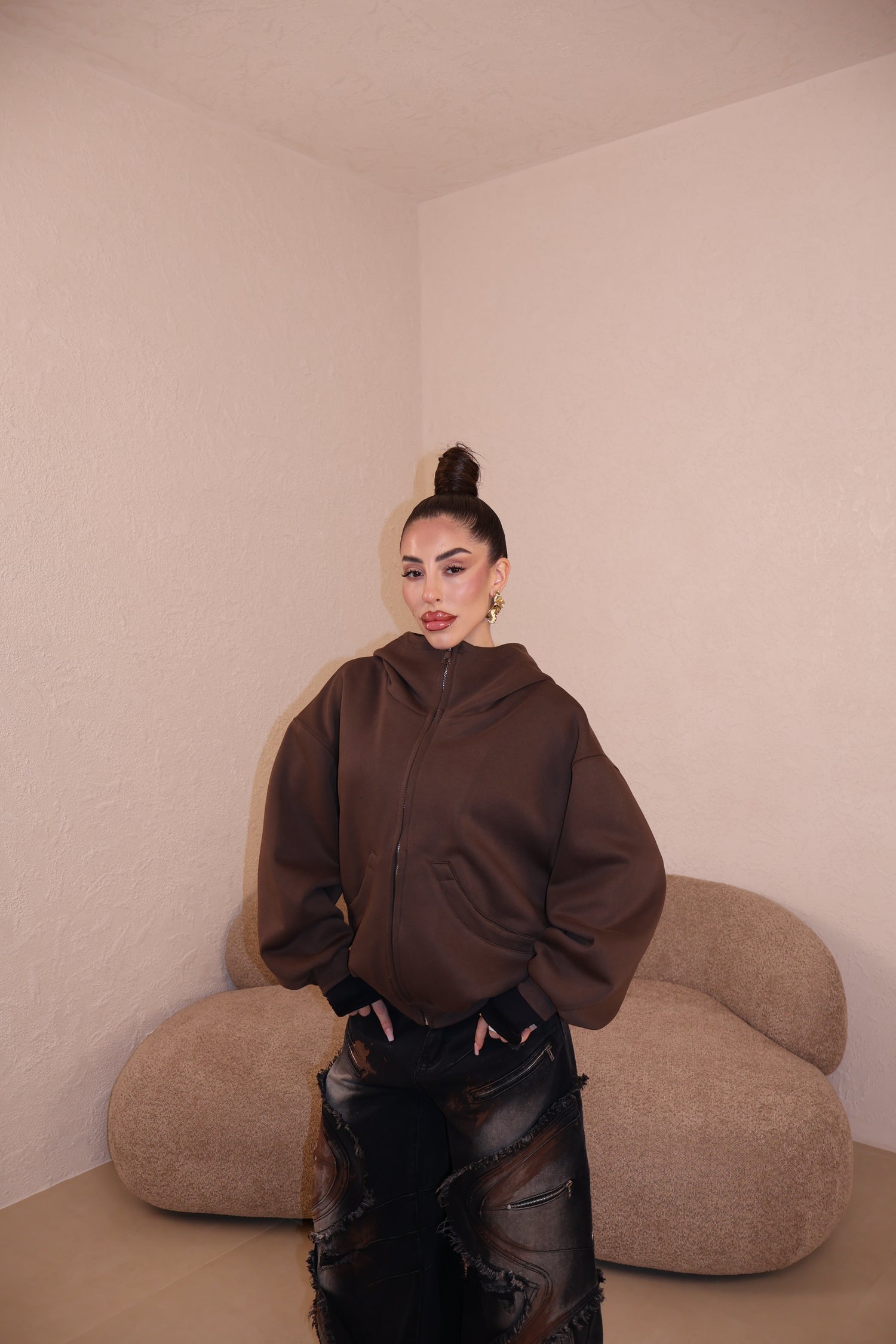 Felpa Oversize choco