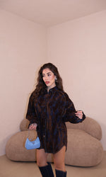 Camicia Over Chenille marrone