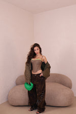 Jeans Chenille Stringhe choco