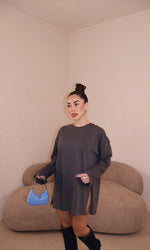 Maglia Over Spacchi grey