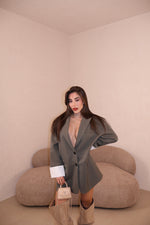 Giacca Over Gessata military