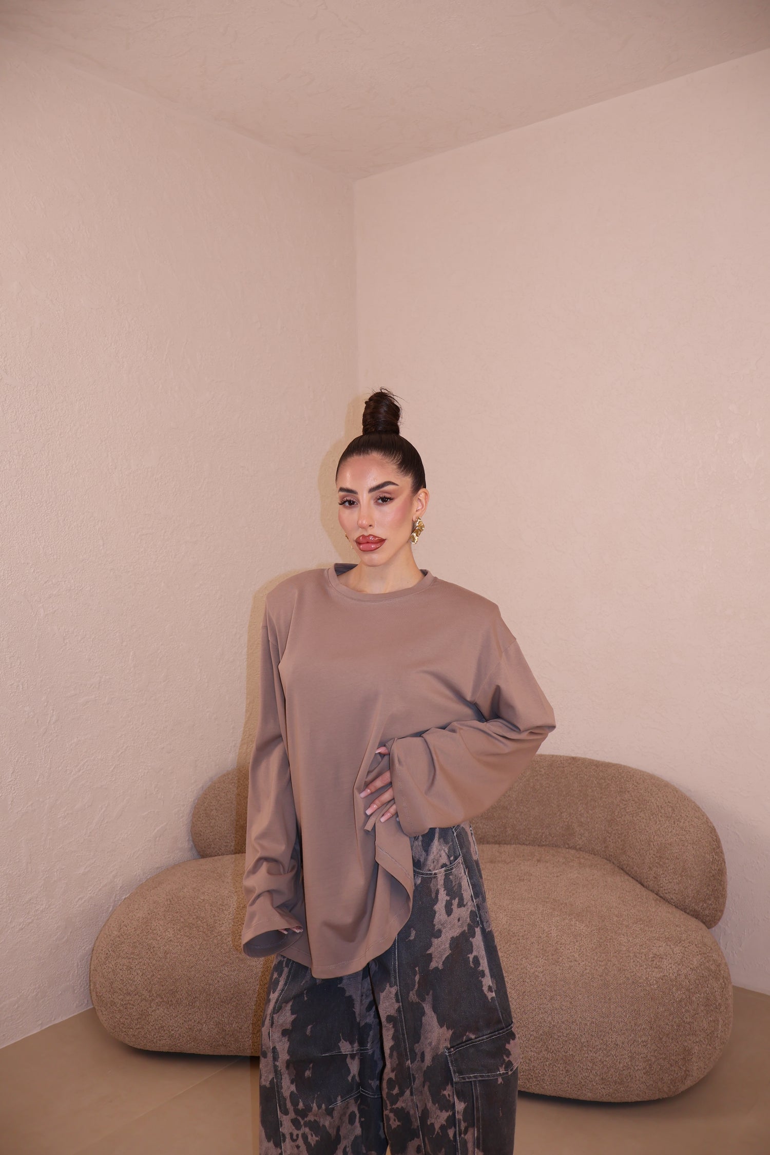 Maglia Over Spalline fango