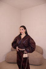 Giacca/Bomber Ecopelle bordeaux