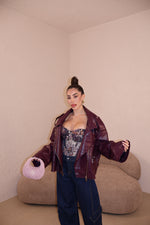Chiodo Ecopelle bordeaux