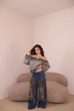 Jeans Sfrangiati blue