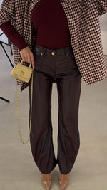 Pantaloni Ecopelle bordeaux
