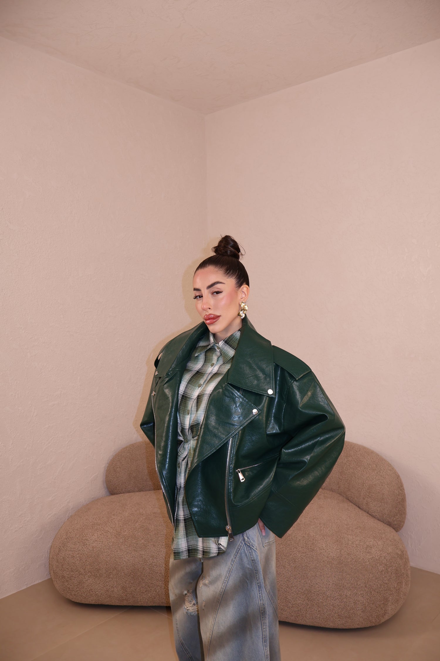 Chiodo Ecopelle VERDE GUCCI