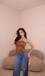 Corset Suede camel