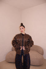 Bomber Satin choco
