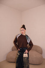 Maglia Over + foulard CHOCO