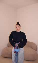 Maglia Over Spalline blu