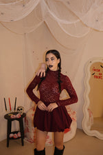 Abito Bella Pizzo bordeaux