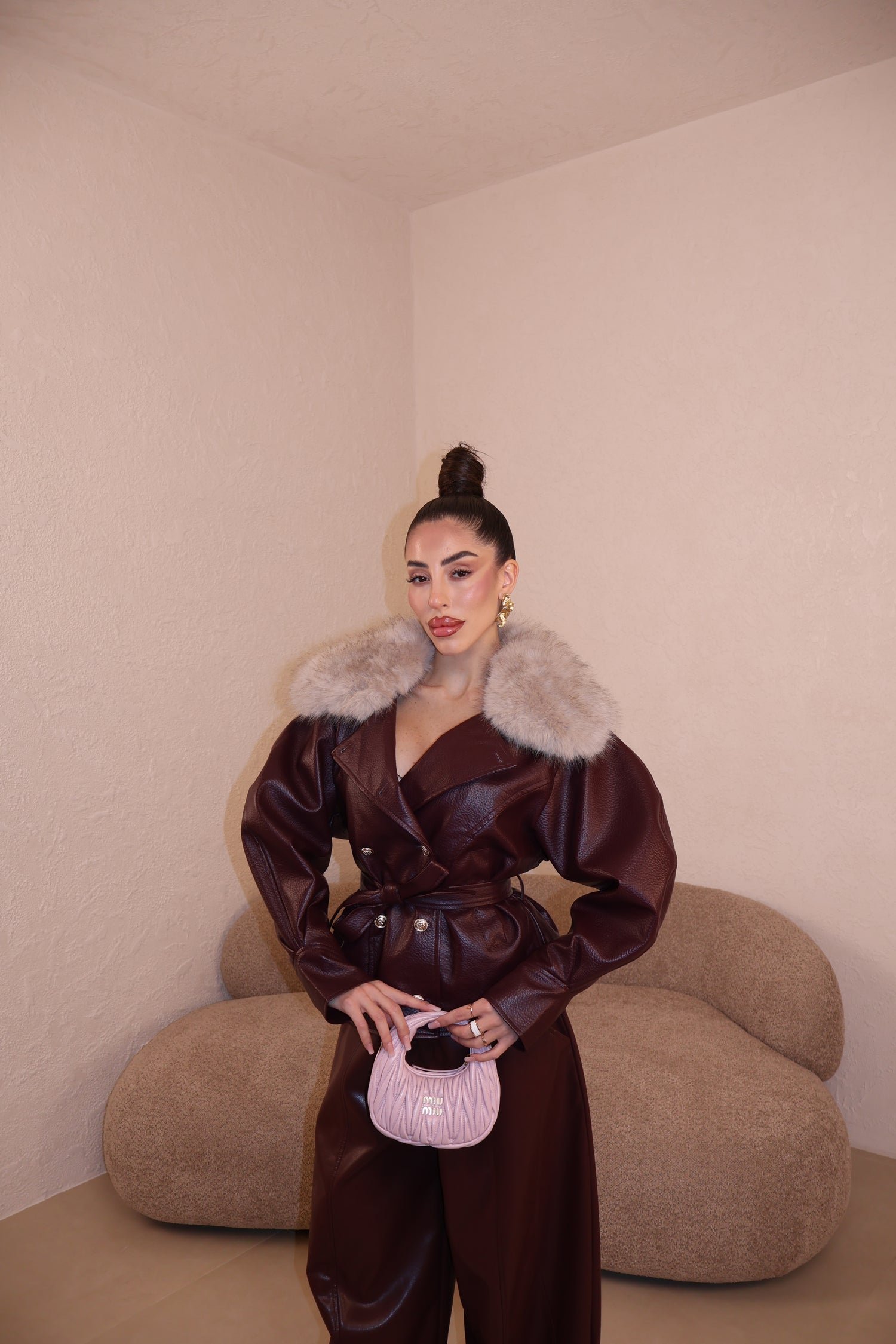 Giacca Fur bordeaux