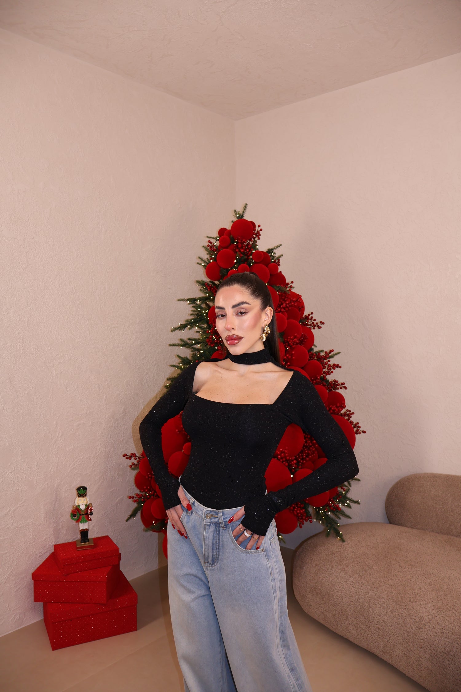 Body Collar Glitter black