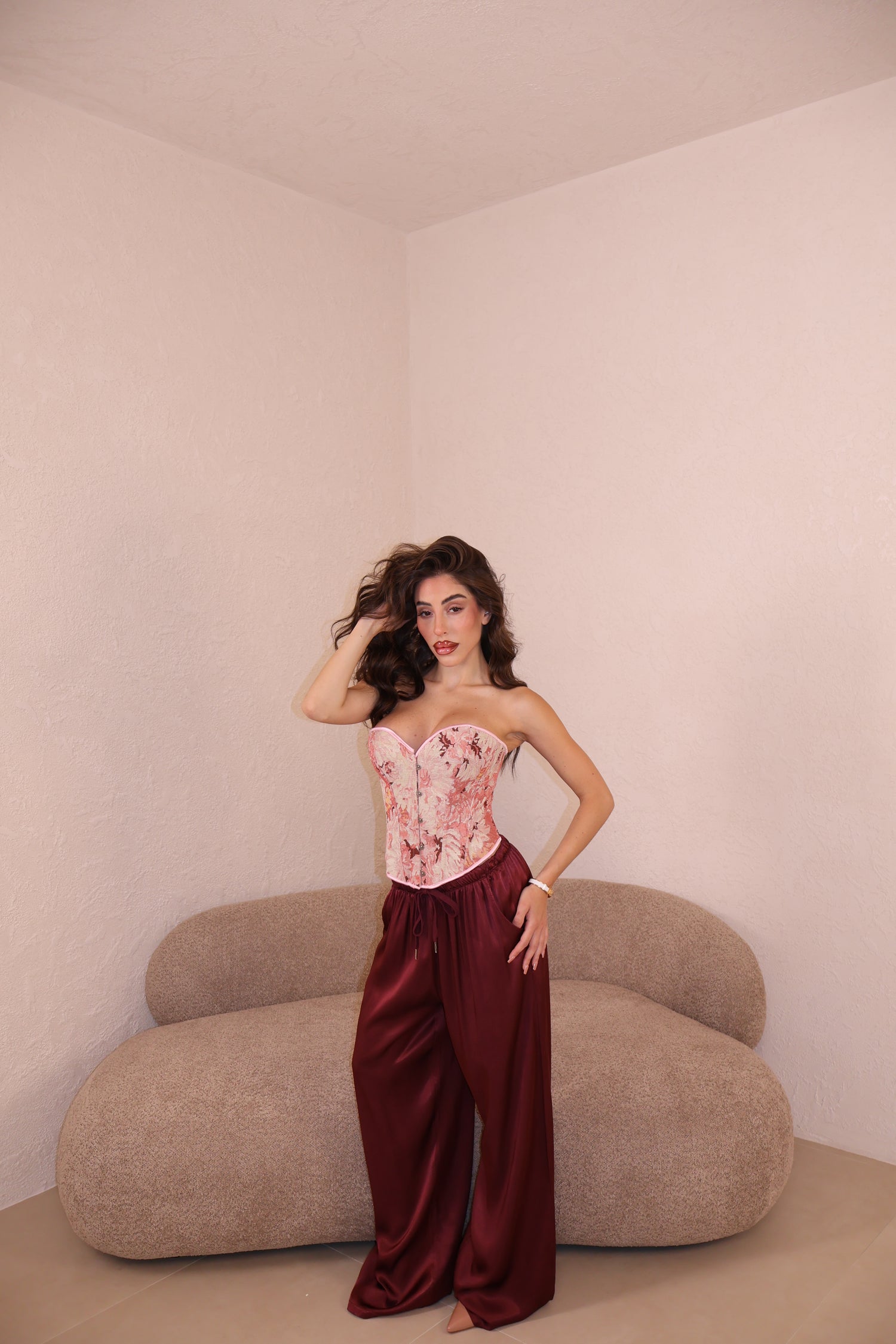 Pantaloni Soft bordeaux