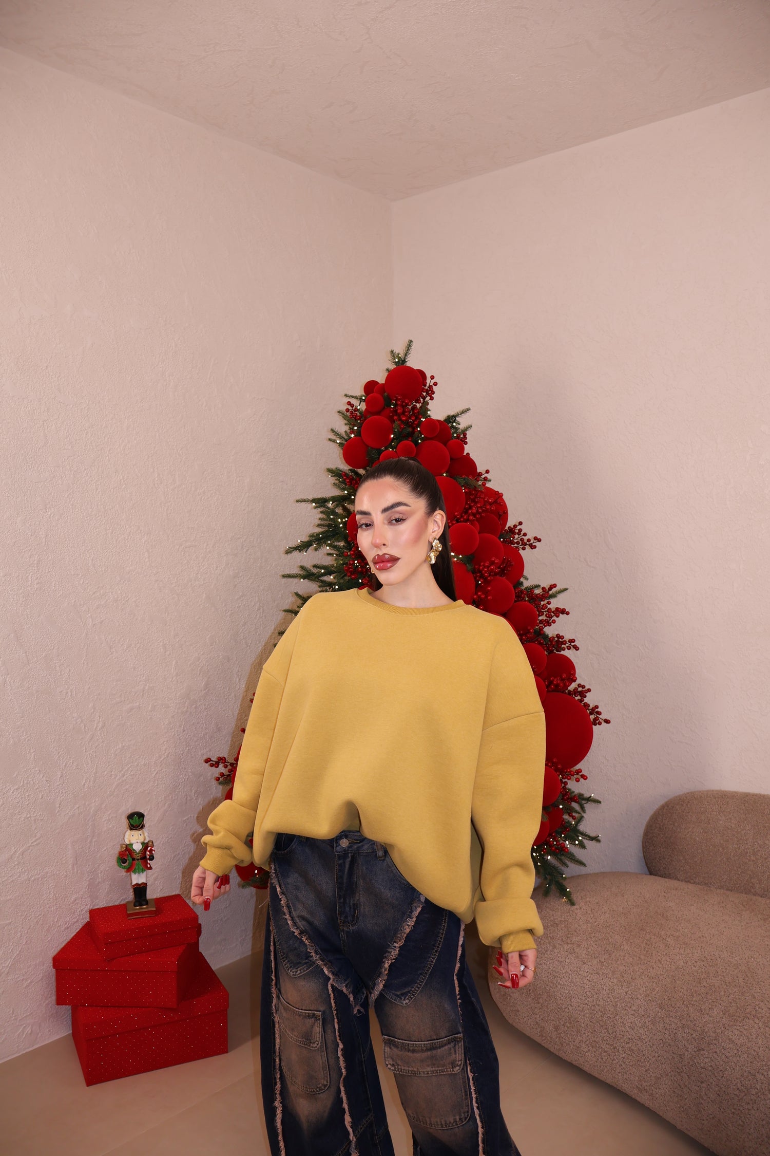 Felpa Spalline senape