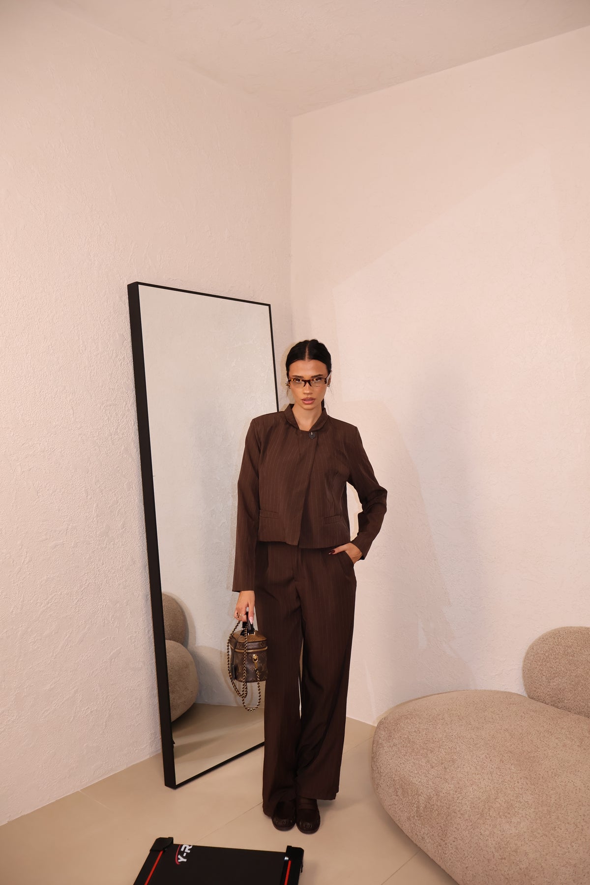 Tailleur Crop choco
