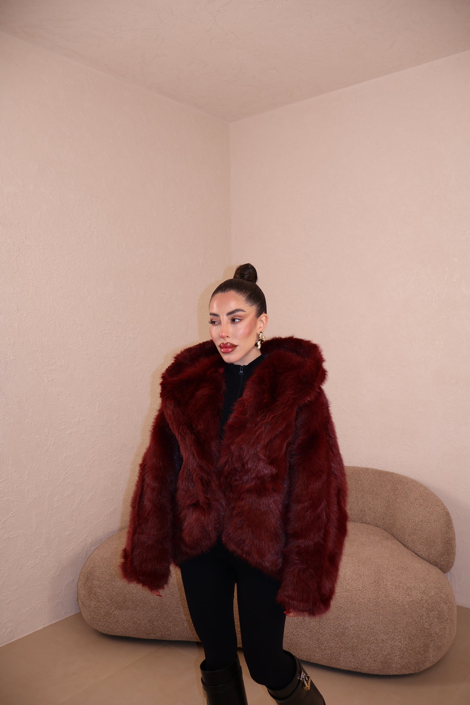 Pelliccia Roma bordeaux