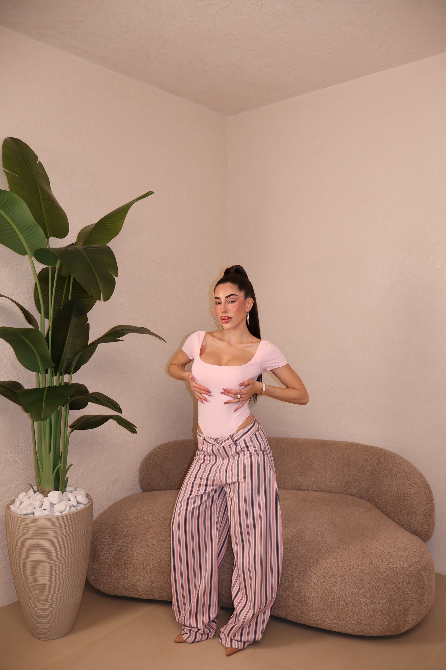 Jeans Righe pink