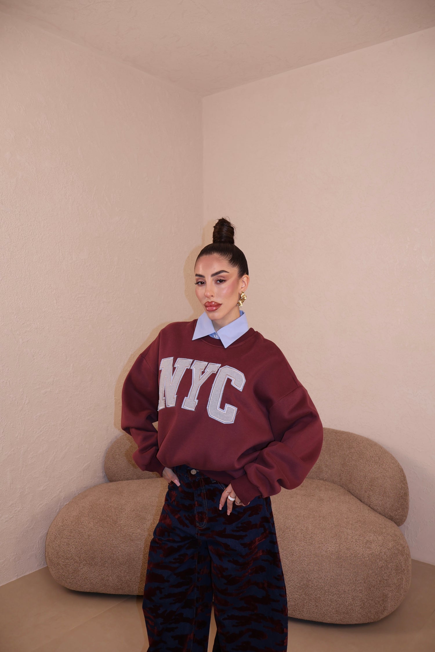 Felpa NYC bordeaux