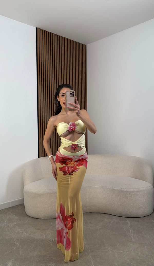 Set Bikini Flower giallo