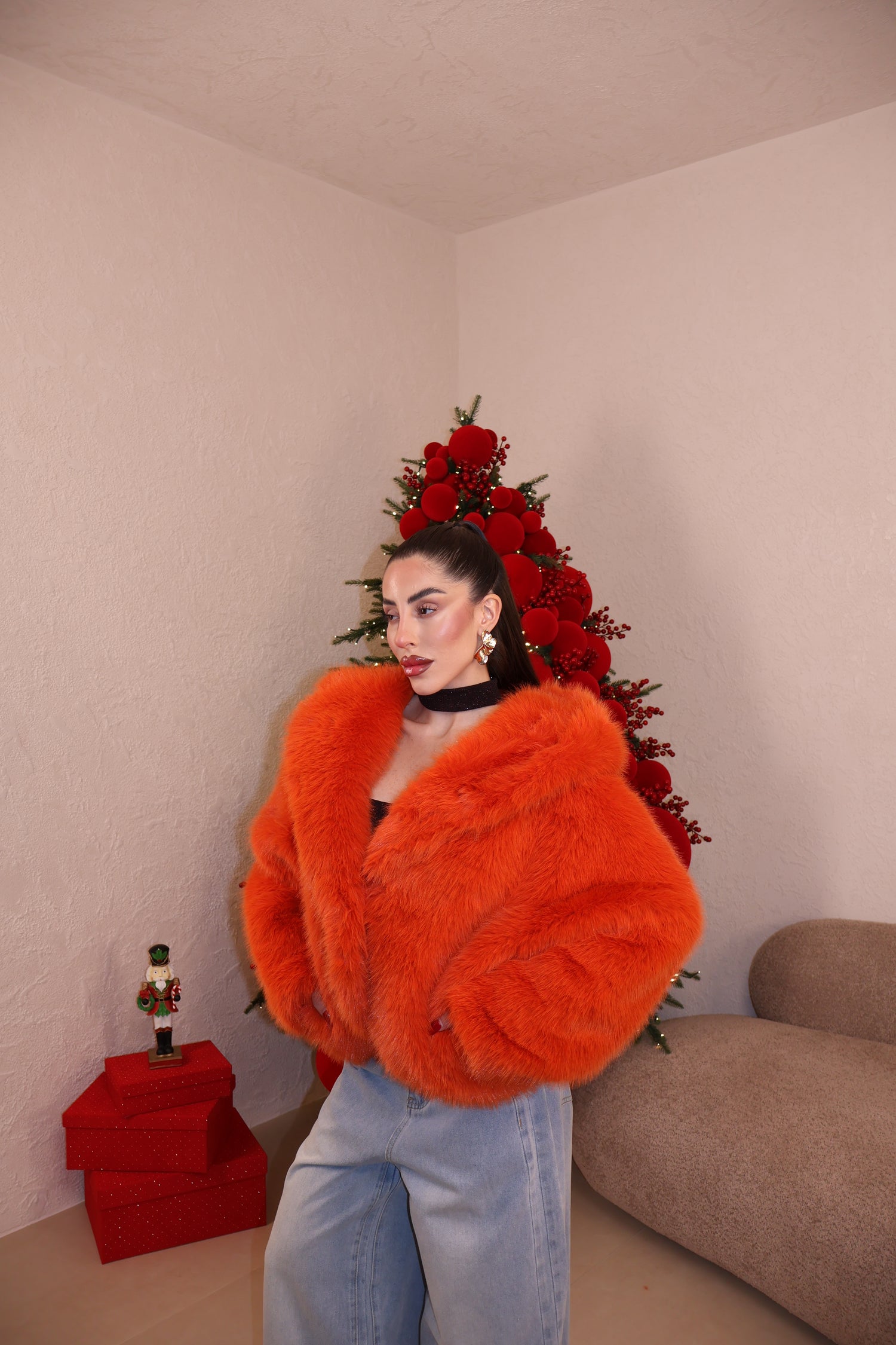 Pelliccia Roma arancio