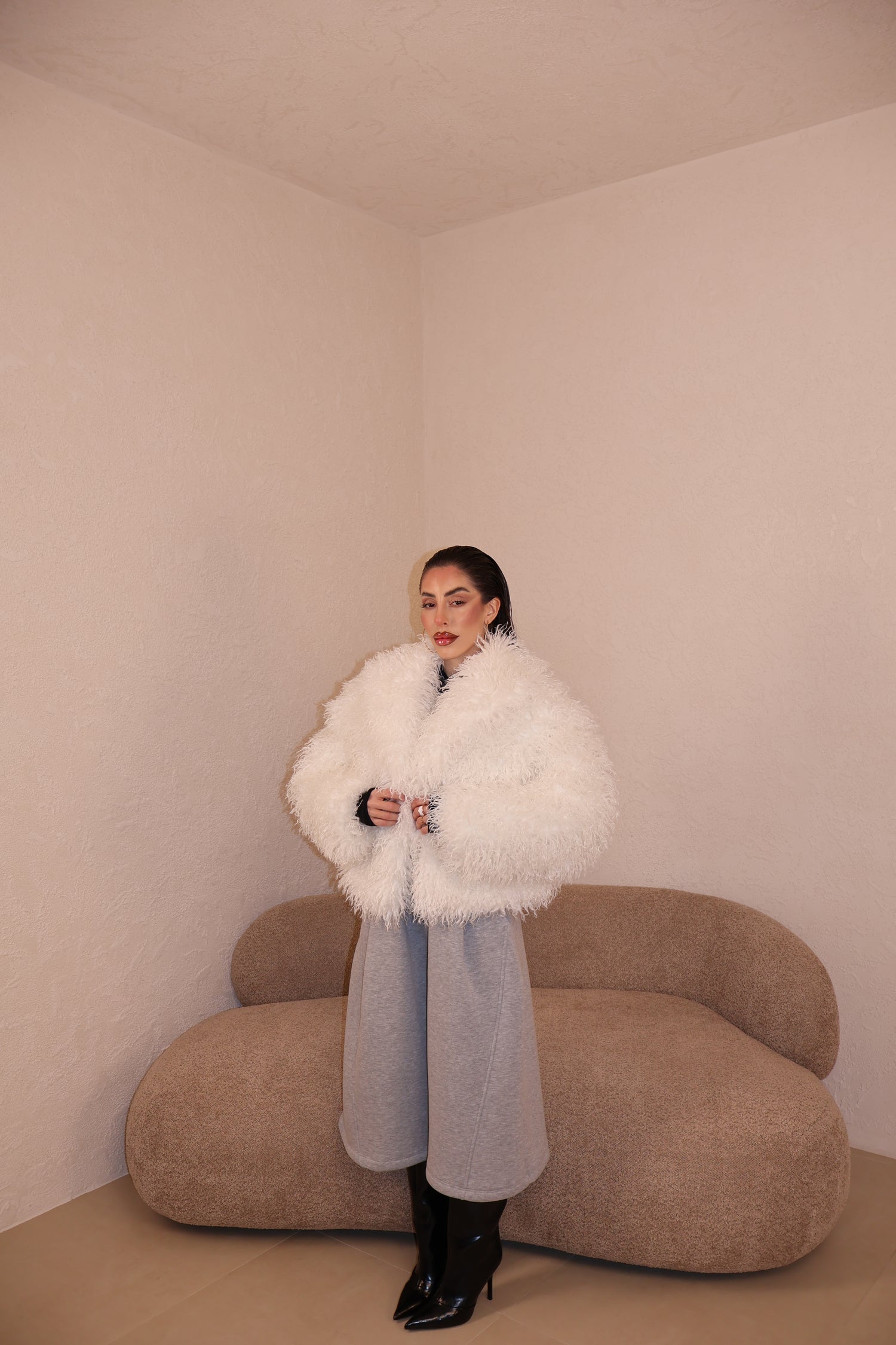 Pelliccia Mongolia white