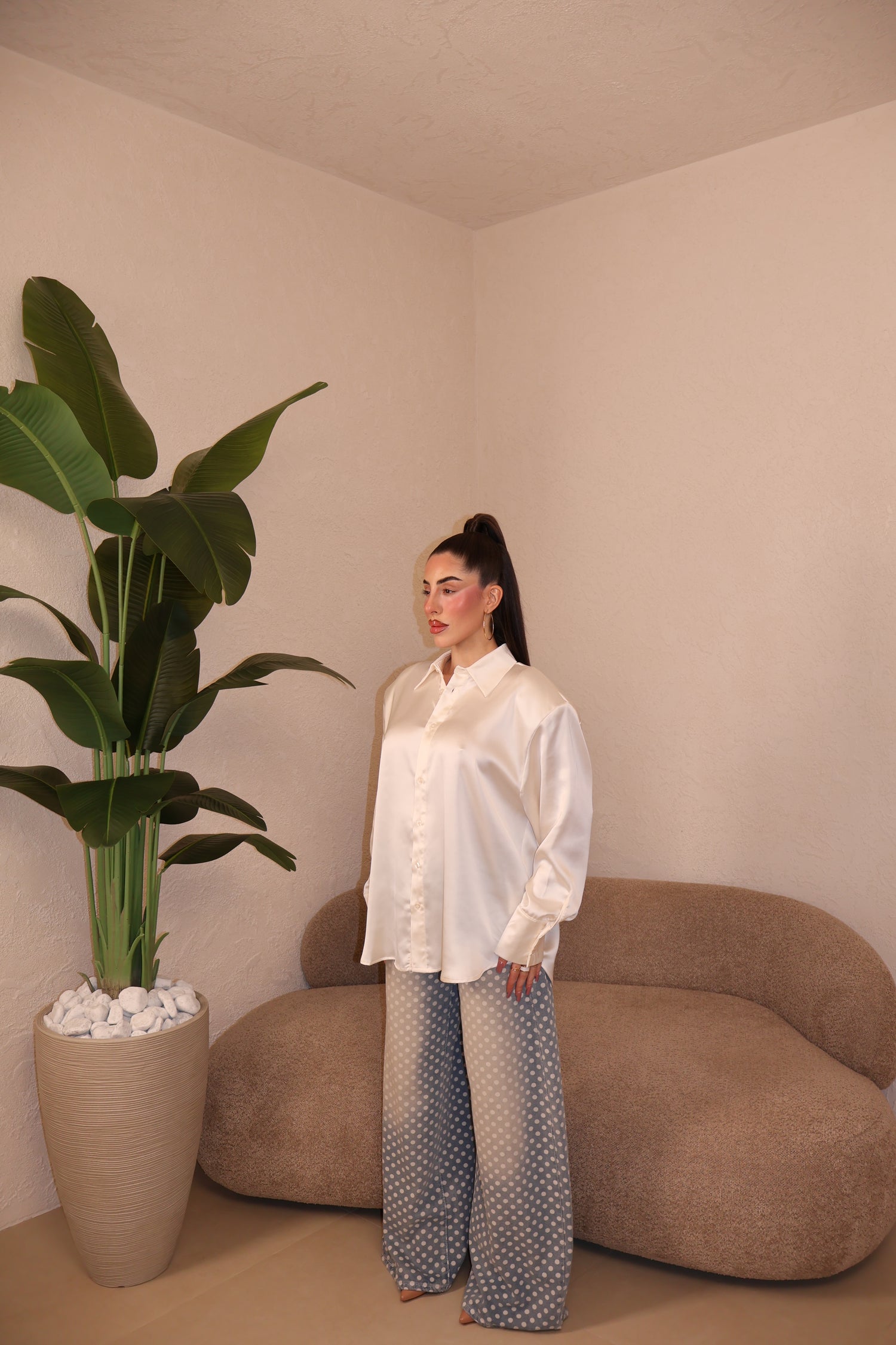 Camicia Satin panna