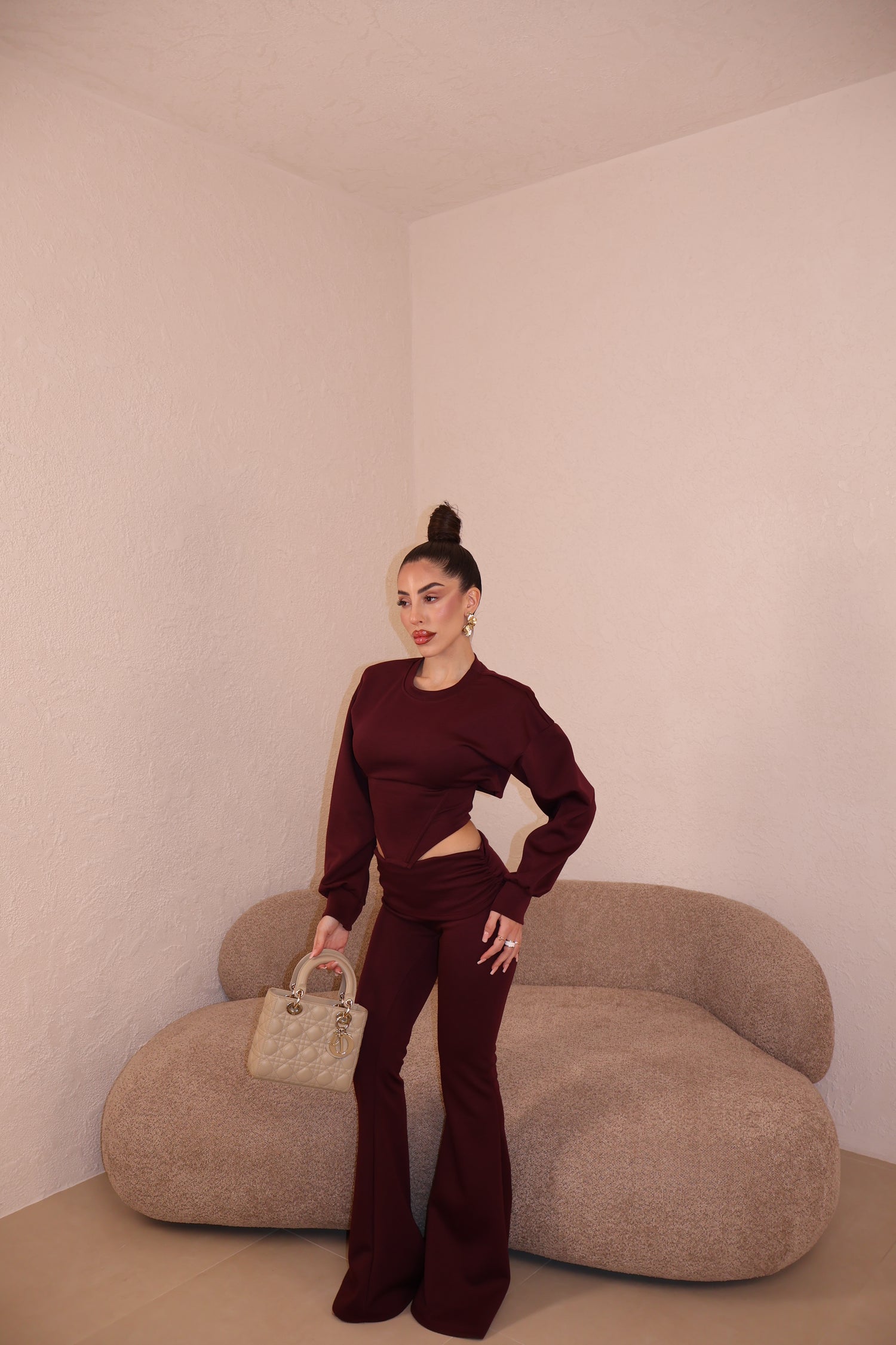 Co/Ord Tuta Stringhe bordeaux