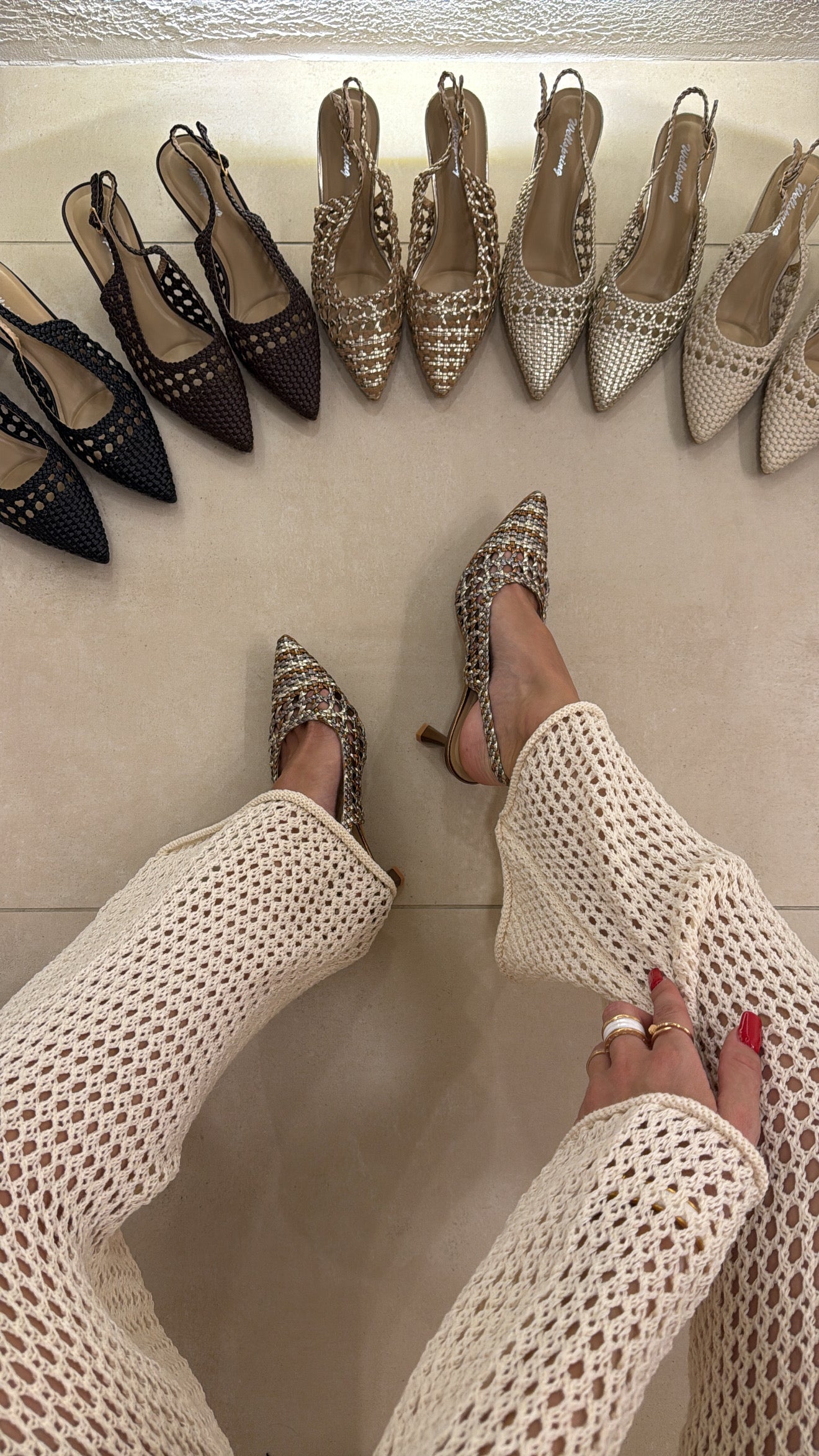 Slingback Crochet bronze