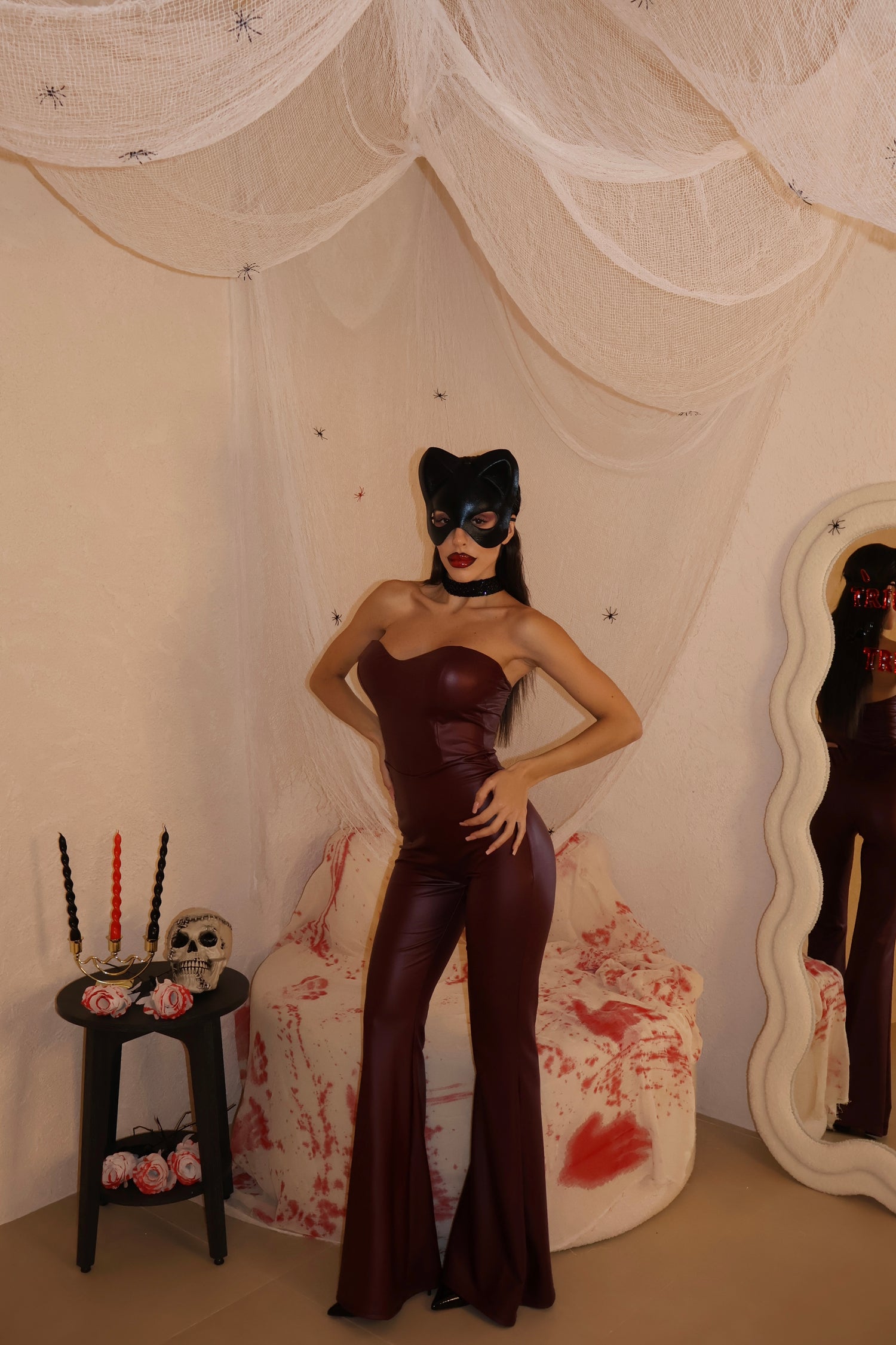 Jumpsuit Ecopelle bordeaux