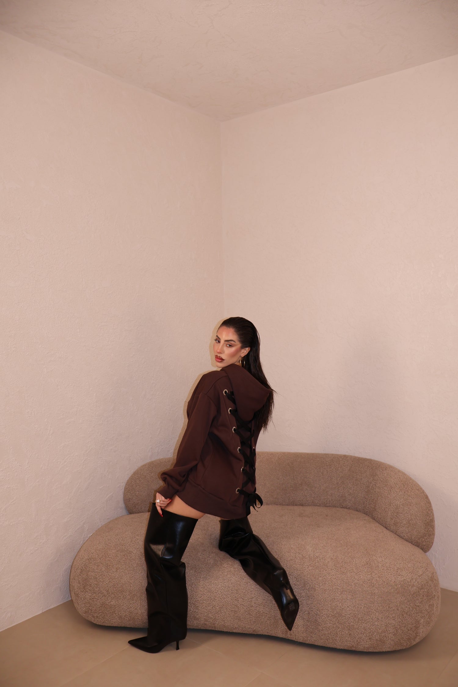 Felpa Stringhe choco