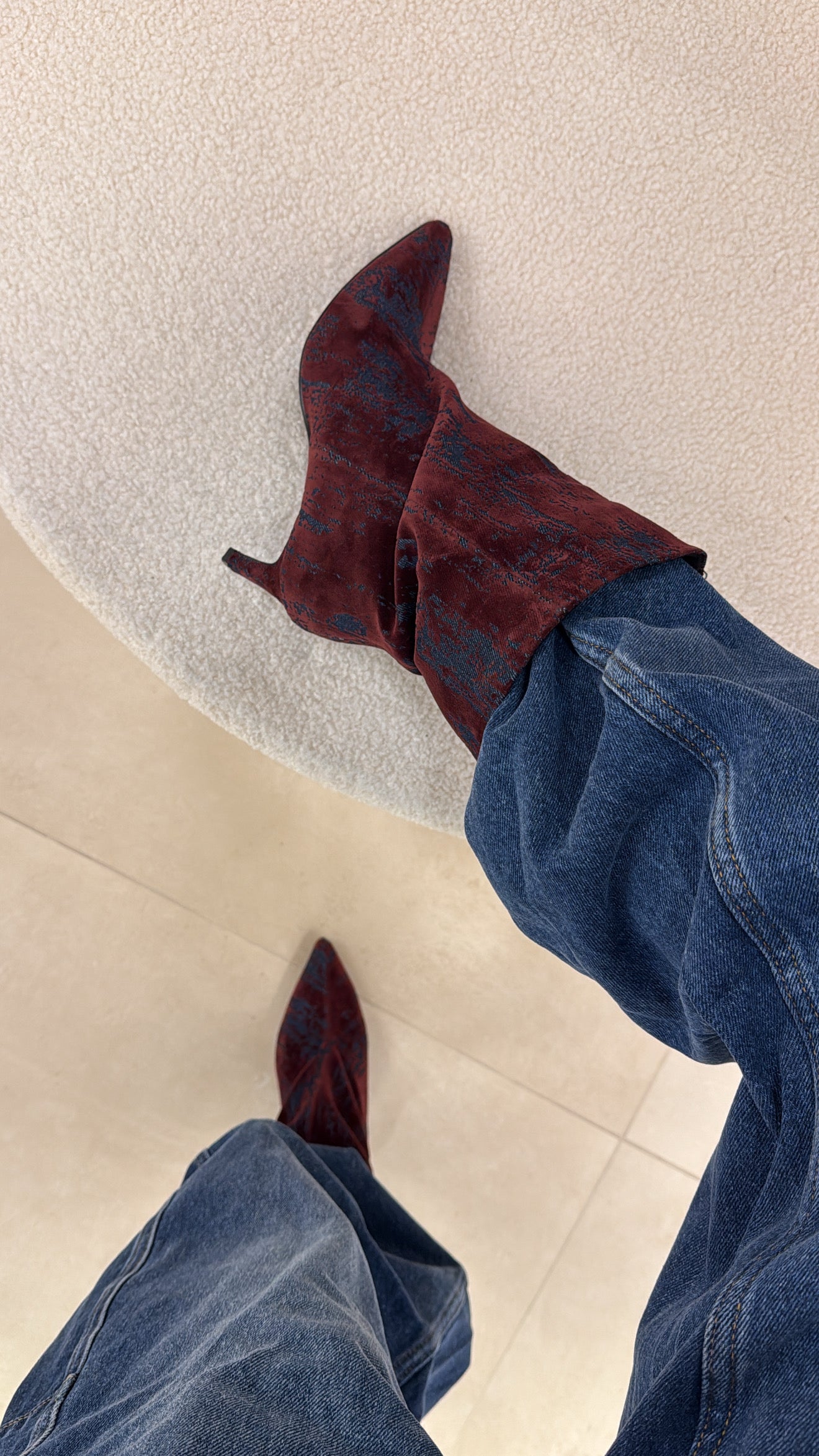 Stivali Chenille corti bordeaux