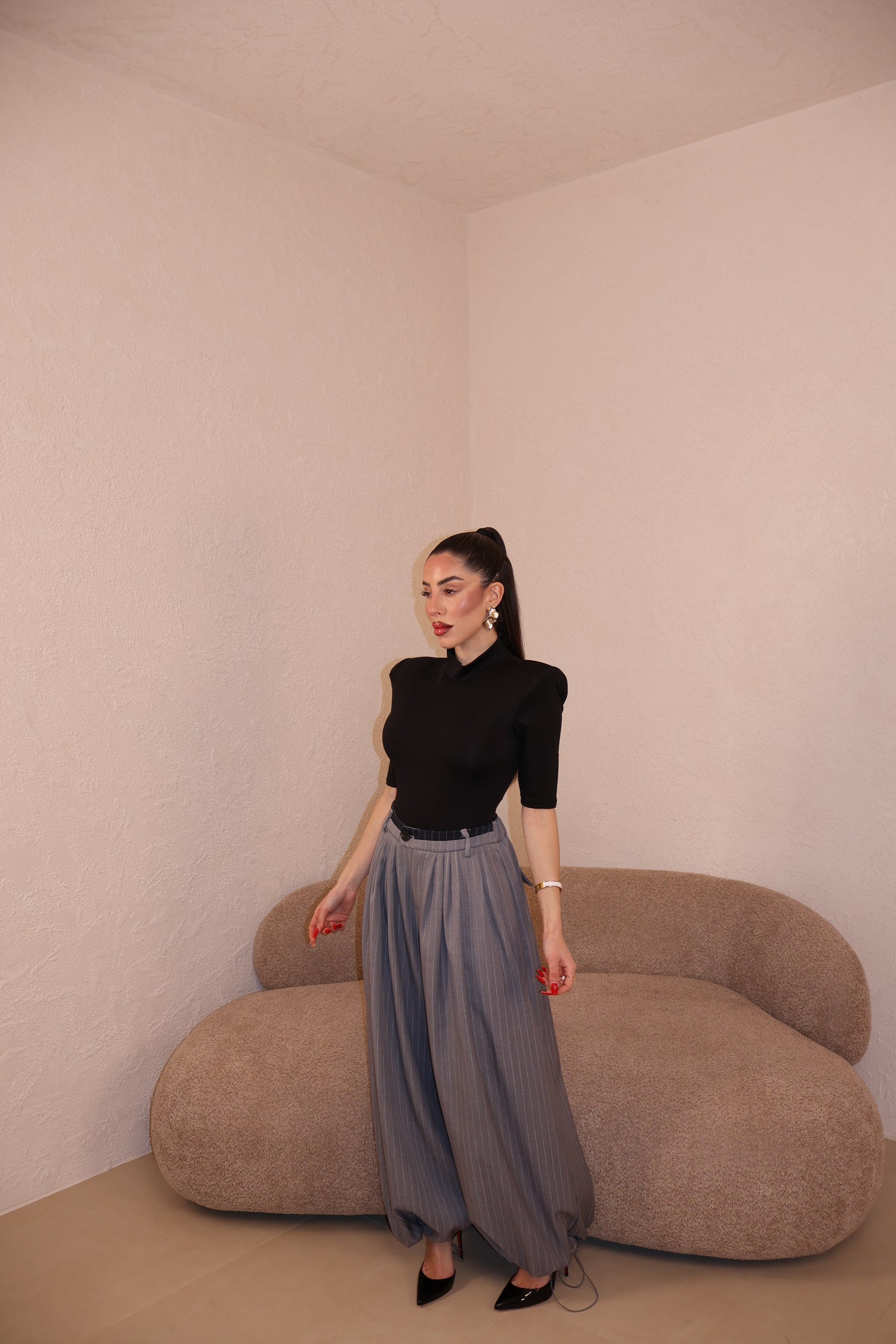 Pantaloni Gessati grigio chiaro