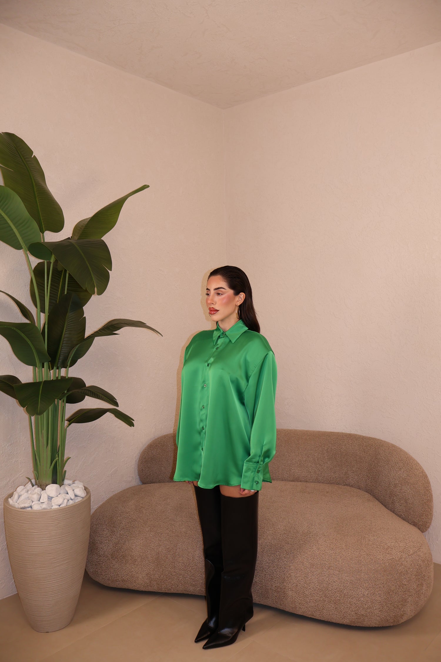 Camicia Satin verde