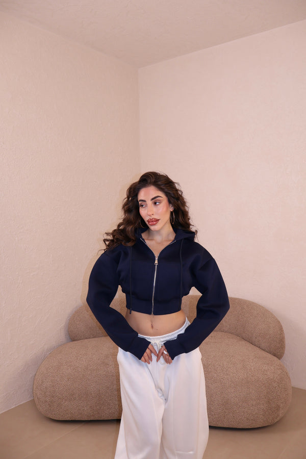 Felpa Crop blue