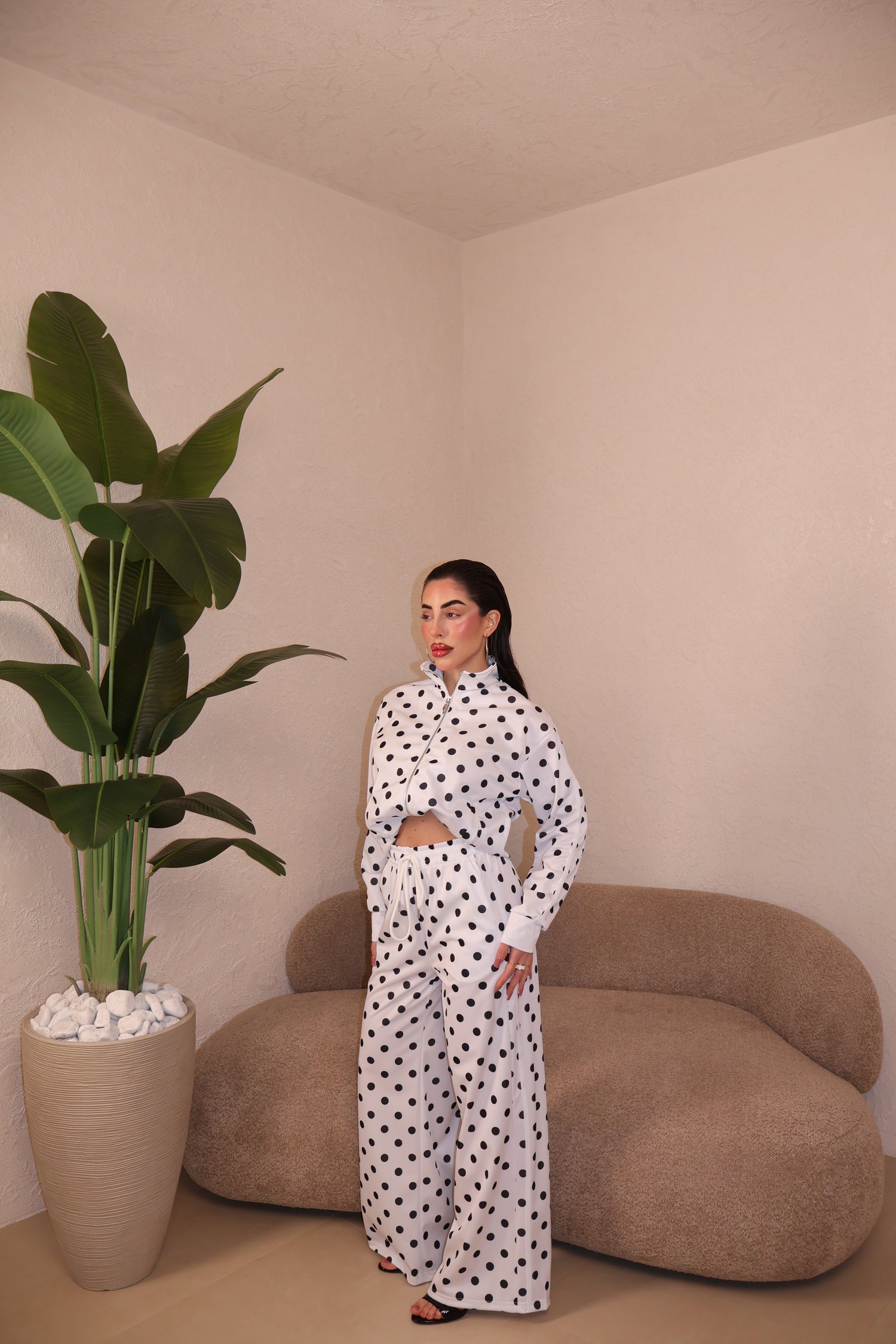 Co/Ord Tuta Pois white