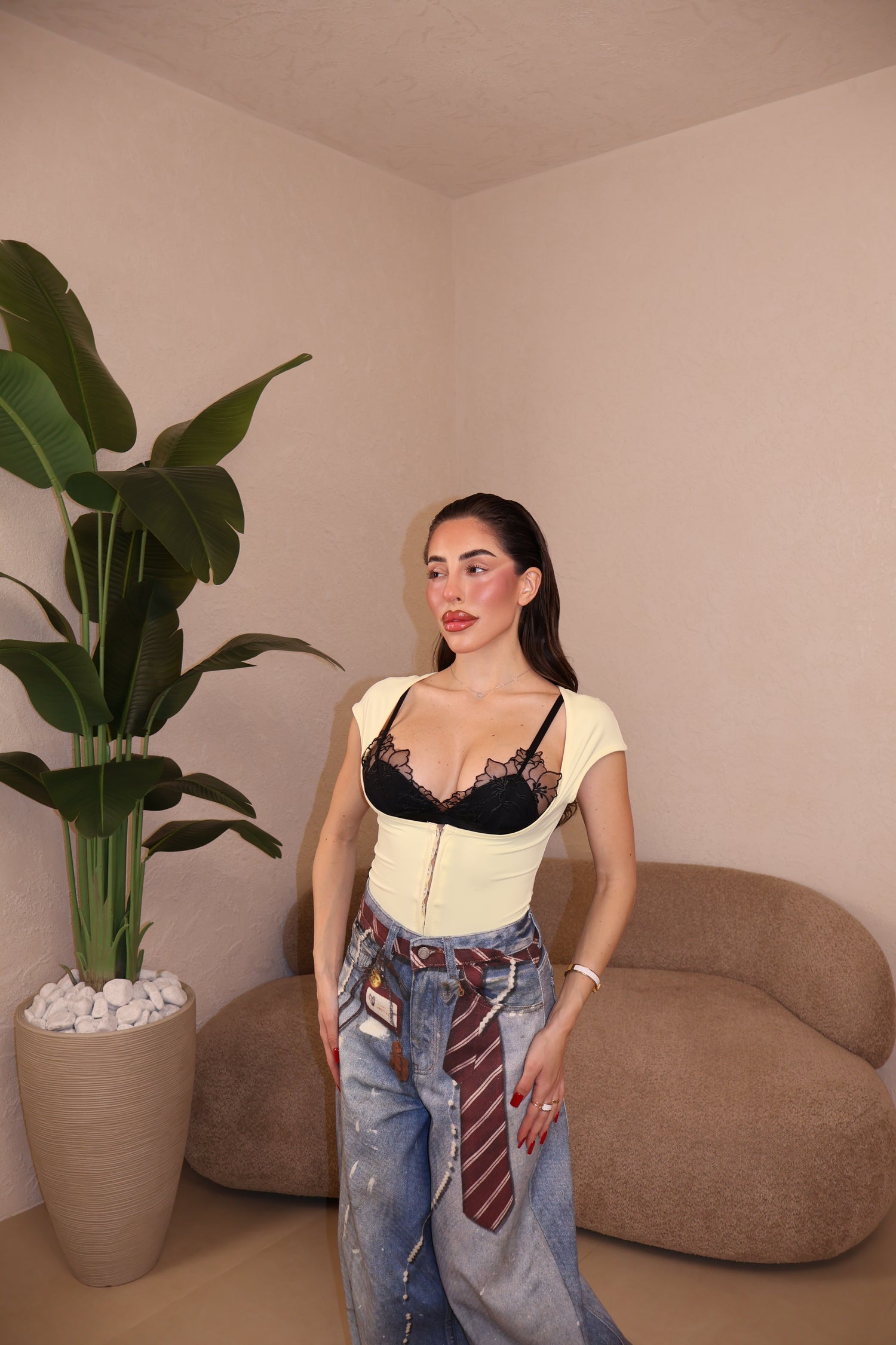 Maglia Corset jaune