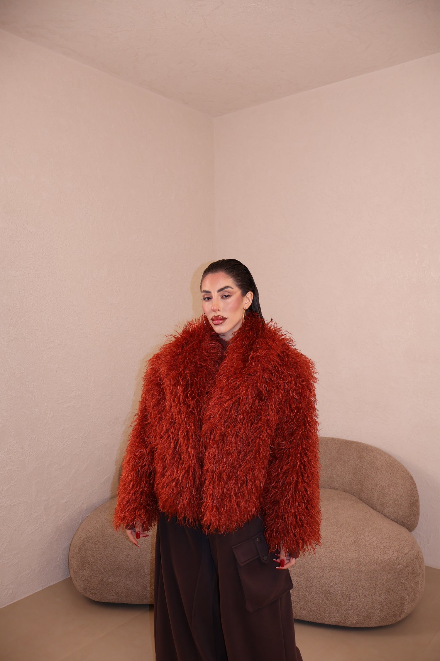 PRE-ORDER Pelliccia Mongolia ruggine