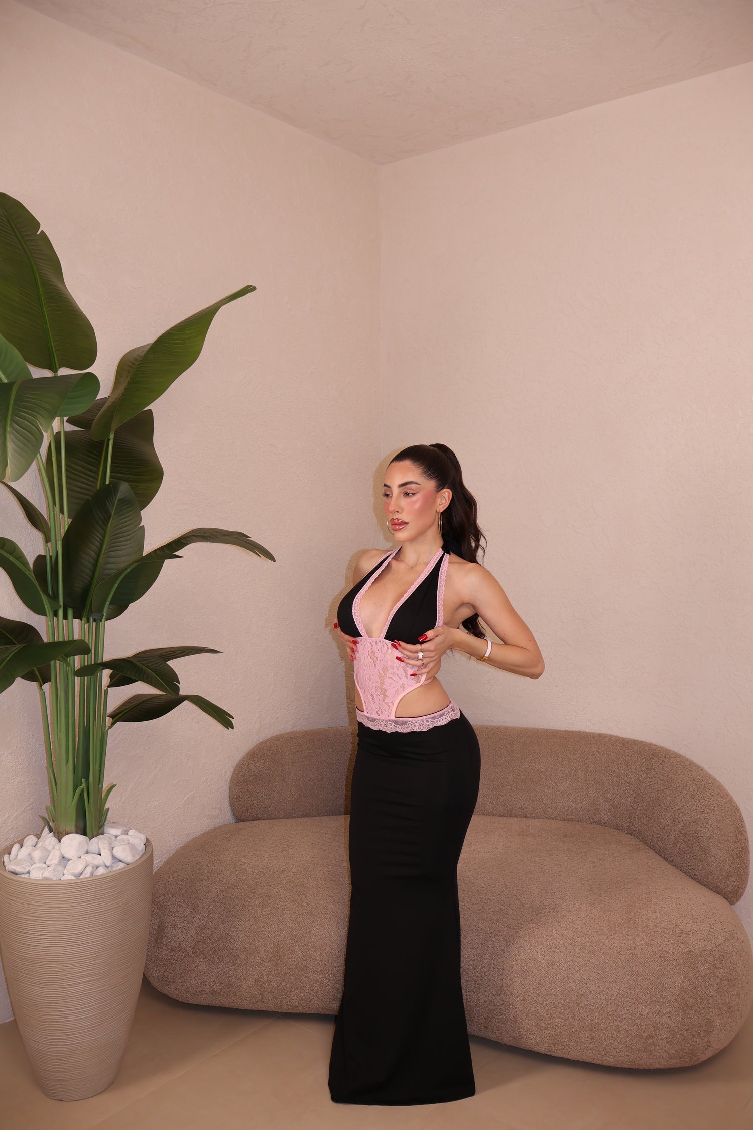 Abito Siren black&pink