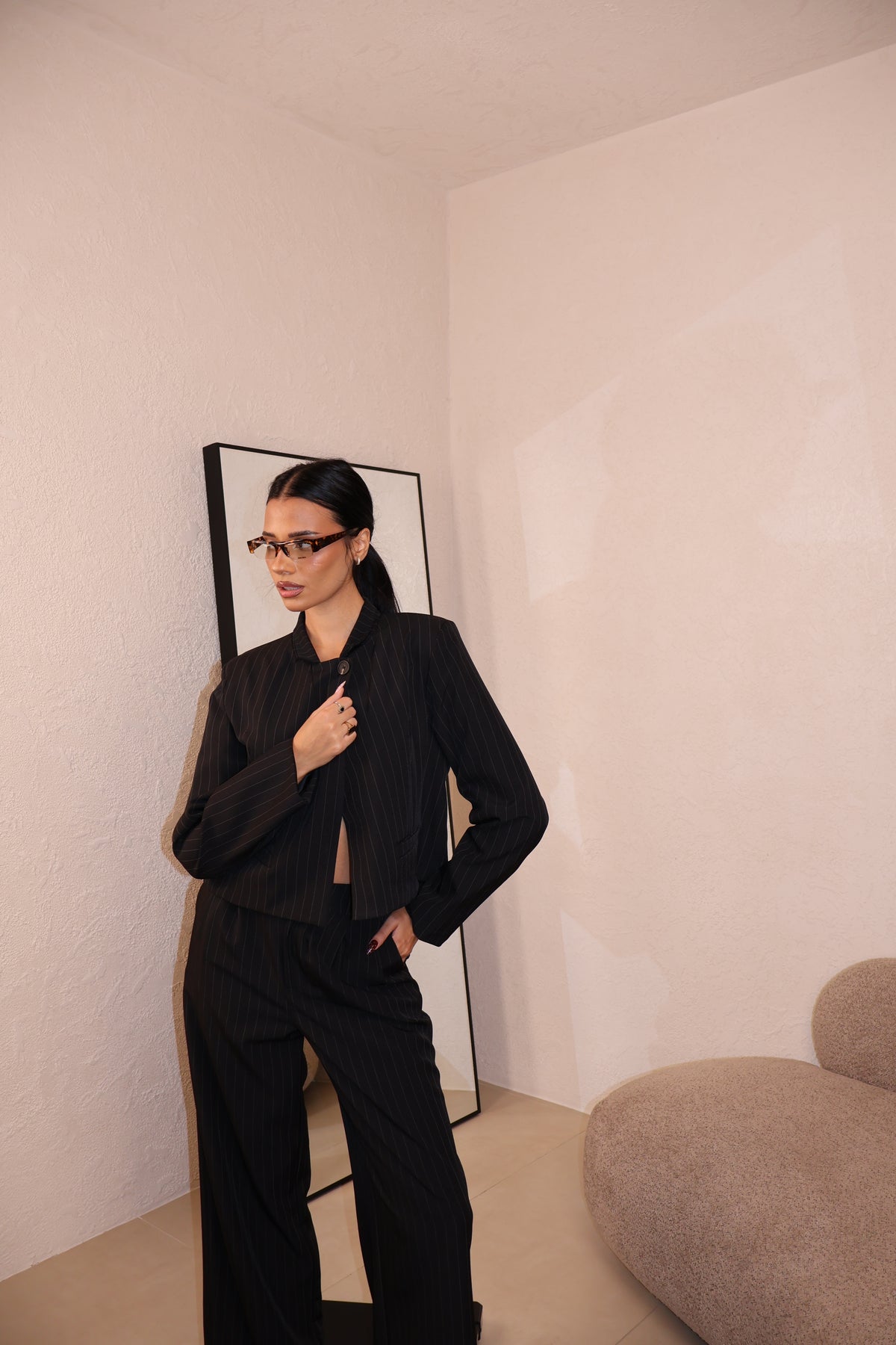 Tailleur Crop black