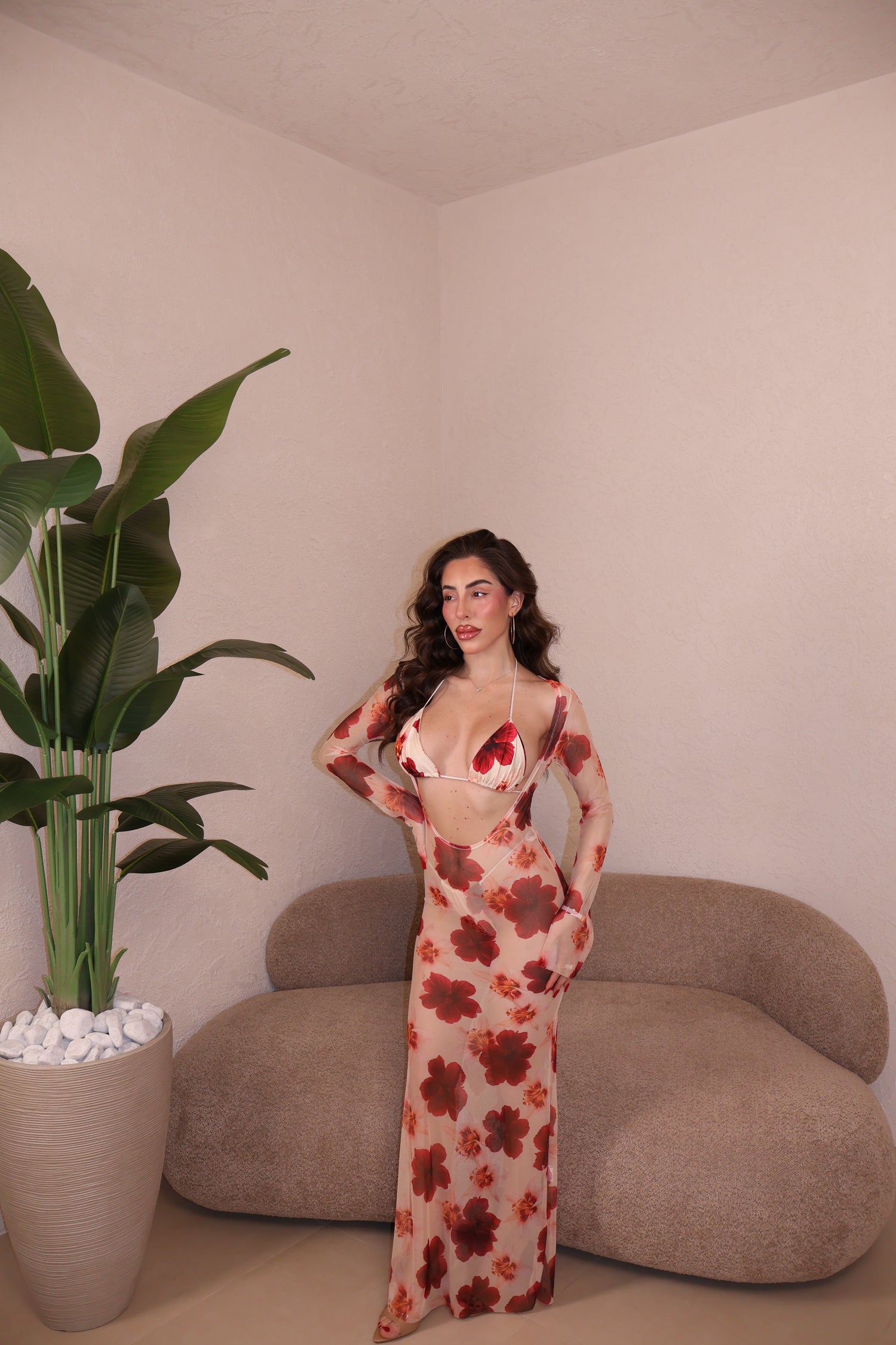 Set Bikini Flower panna
