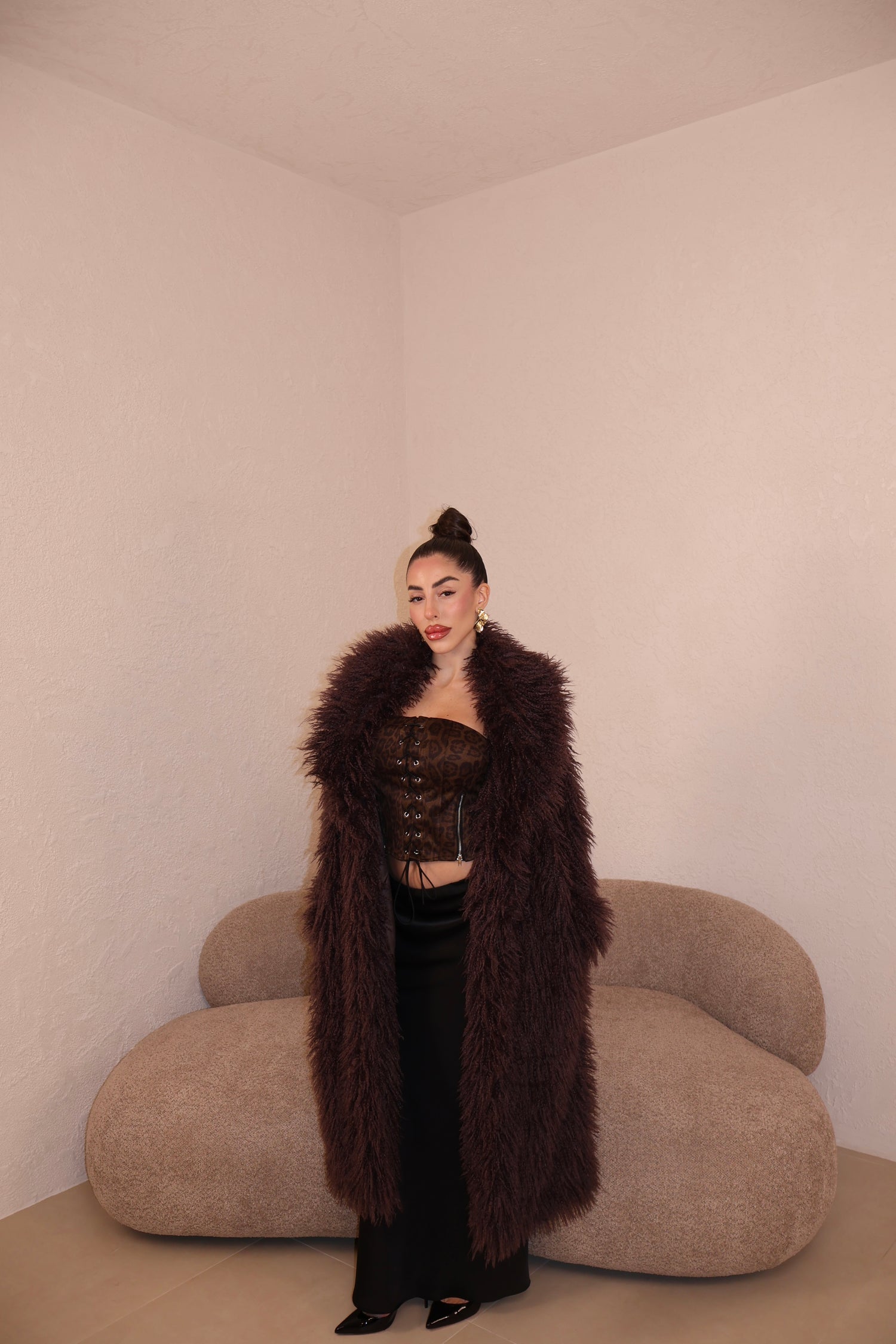 Pelliccia Azulk lunga CHOCO