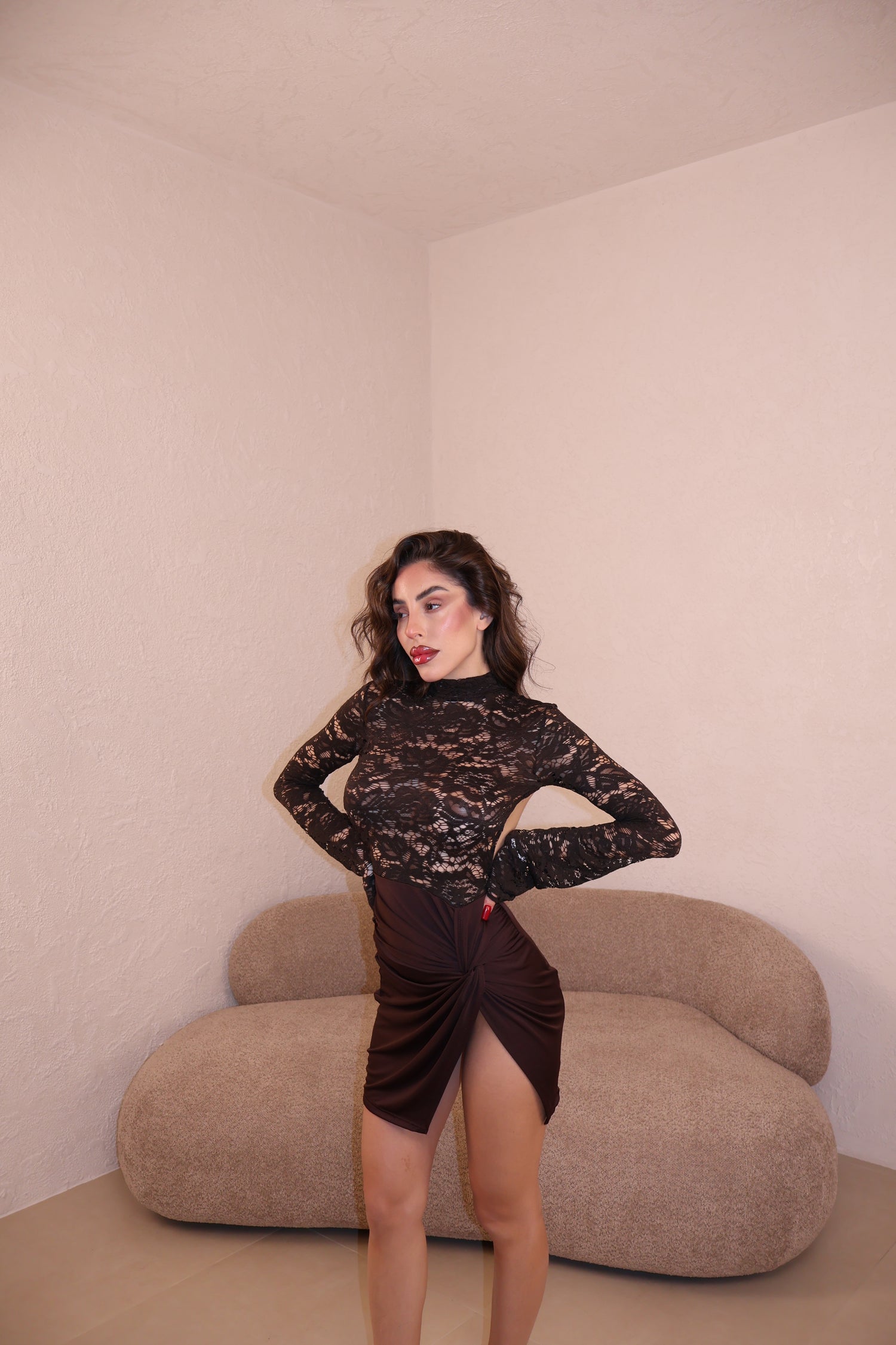 Abito Nodo Pizzo choco