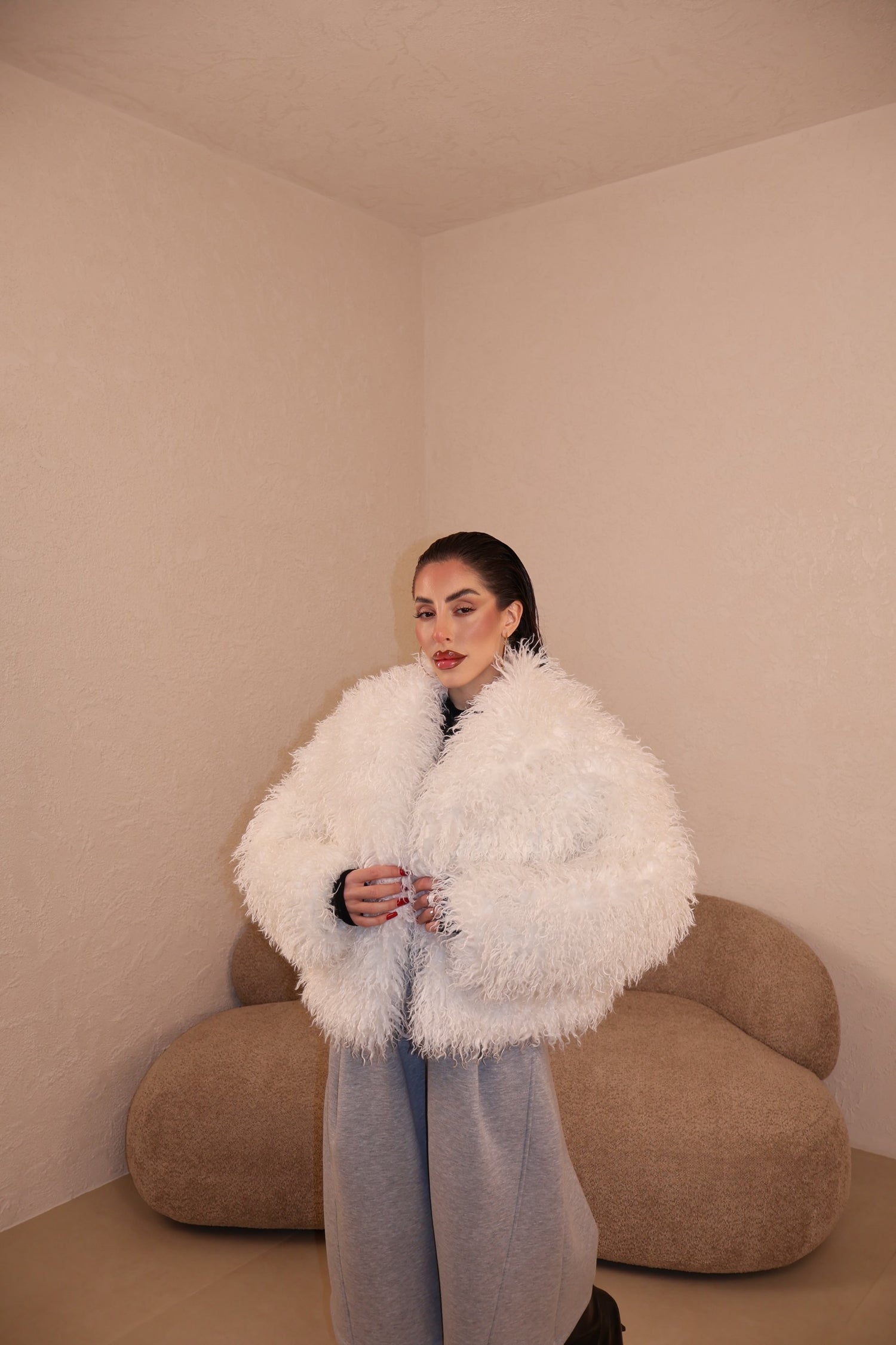 Pelliccia Mongolia white