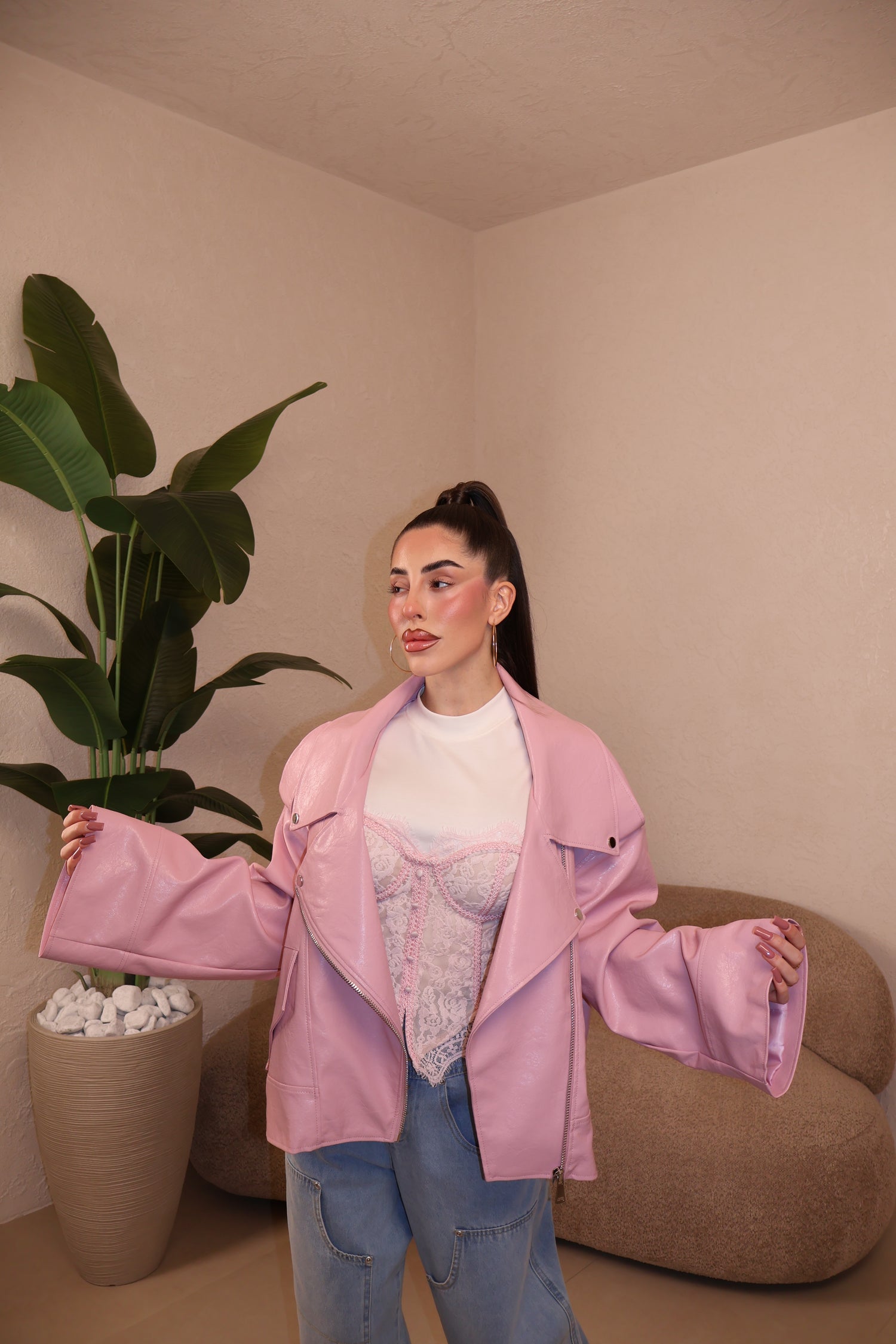 Chiodo Ecopelle pink