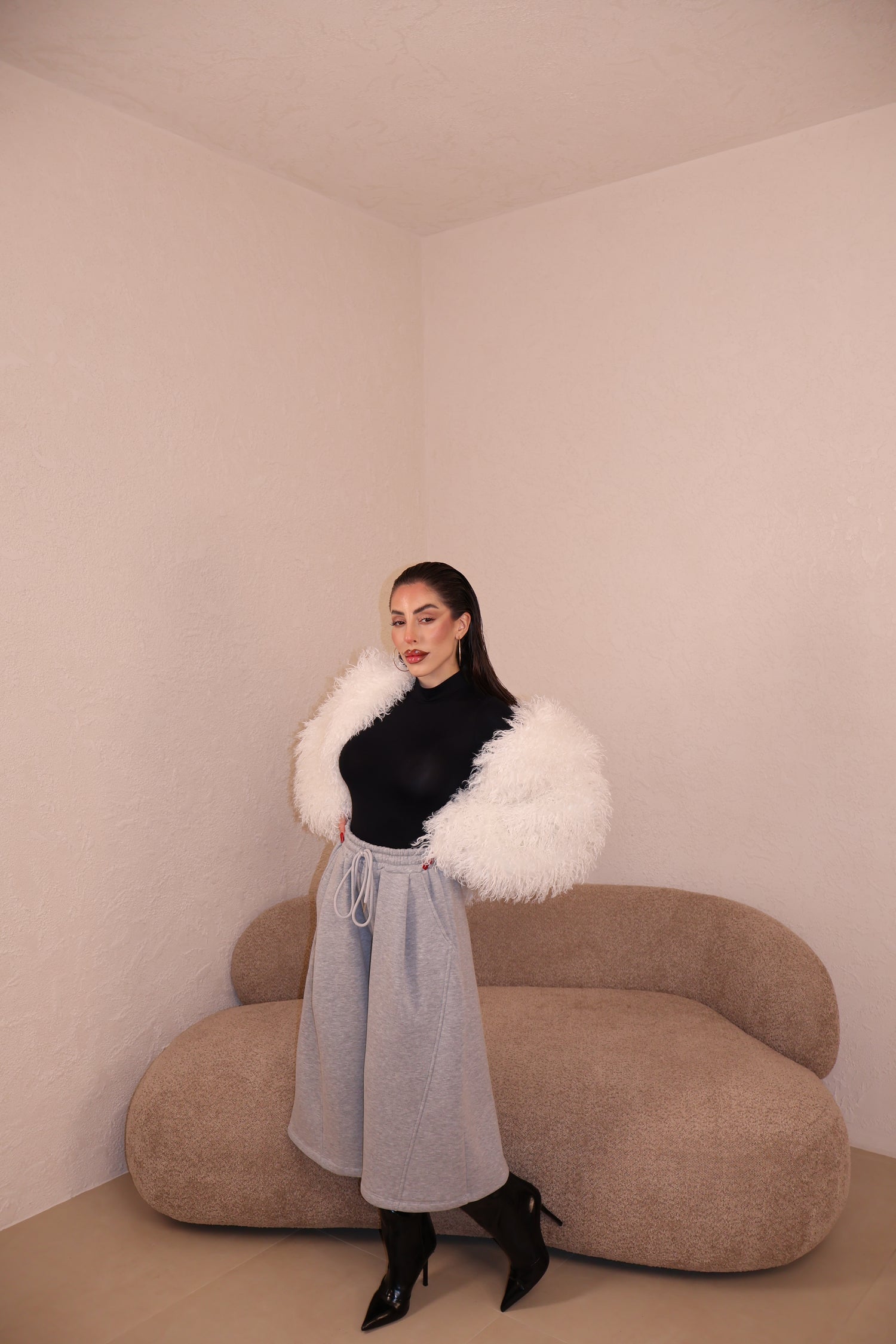 Bermuda Felpato grigio chiaro