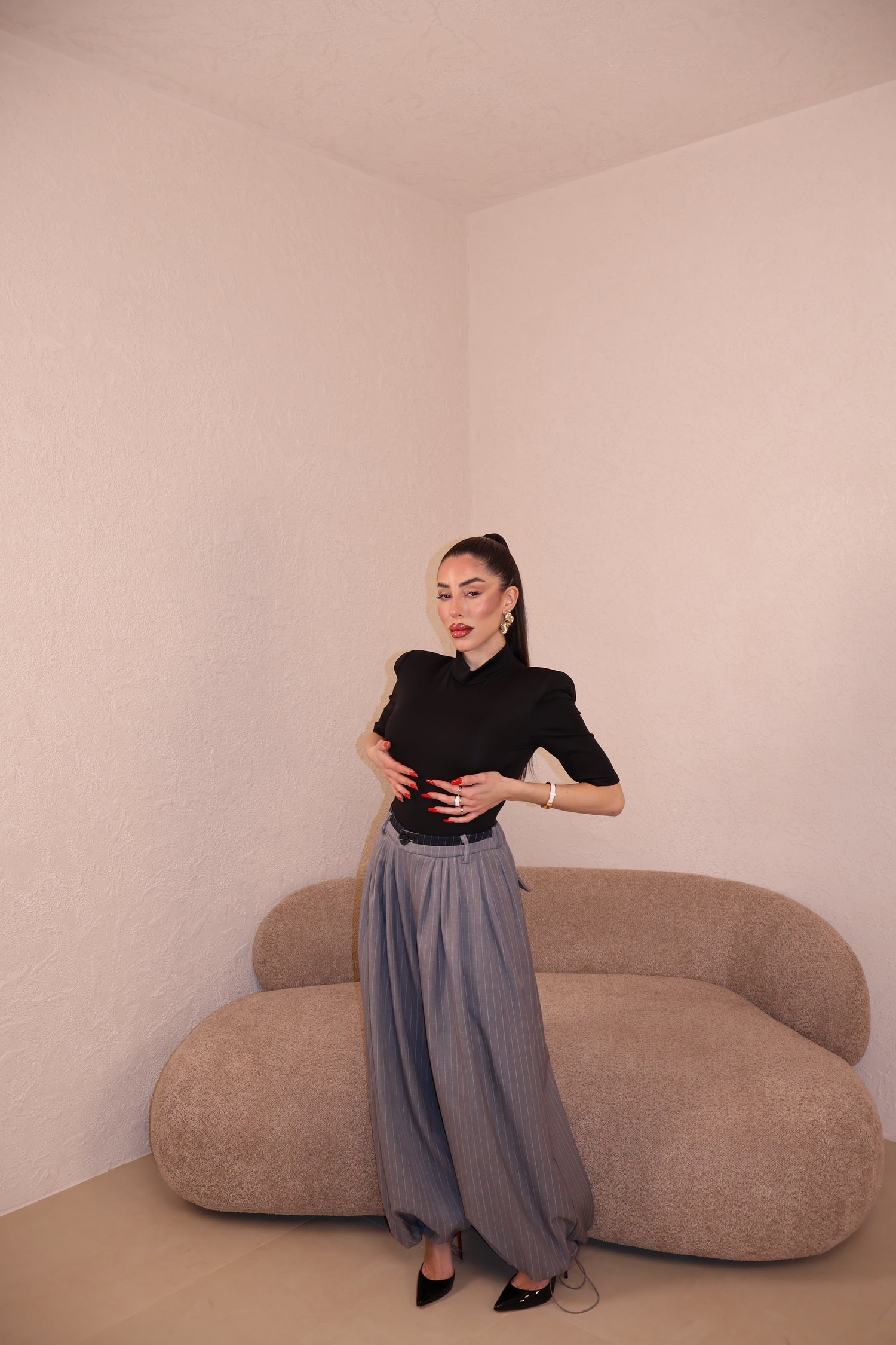 Pantaloni Gessati grigio chiaro